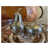 Hammered Copper Platter and Fruit Decor