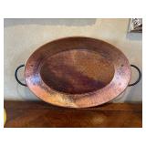 Hammered Copper Platter and Fruit Decor