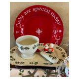 Holiday Entertaining Lot with Miniature Napcoware Santa and Mrs. Claus
