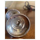 Sterling Salt and Pepper Set, Amber Decanter Lot