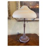 Elegant Metal and Frosted Shade Lamp