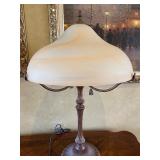 Elegant Metal and Frosted Shade Lamp