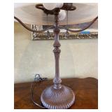 Elegant Metal and Frosted Shade Lamp