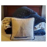 Blue Queen Size Bedding Lot (NOT BED)