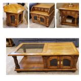 Set of Four Oak End and Coffee Tables