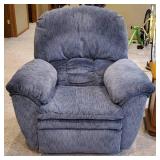 Blue Overstuffed Recliner