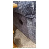 Overstuffed Blue Reclining Love Seat