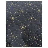 Full Size Navy Blue and Red Bedding Lot Comforter Pillows Sheets