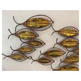 Abstract Metal School of Fish Wall Art