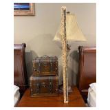 Table Lamp and Suitcase Decor