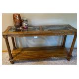 Stained Glass Top Sofa Table and Decor