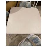 Folding Table and Cushioned Four Chair Set and Additional Round Folding Table