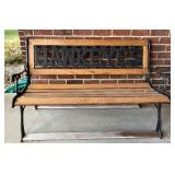 Iowa Hawkeyes Wood and Metal Outdoor Bench