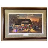 Dave Barnhouse Corvette Bessies Market County Antique Car Framed Art