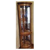Small Corner Lighted Curio Hutch