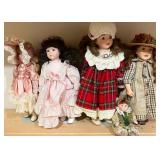 Lot of 5 Porcelain Dolls
