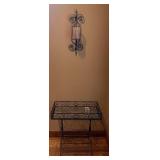 Metal and Glass Table and Wall Sconce