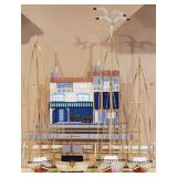 Curtis Jere 1998 Metal Wall Sculpture Whimsical Harbor Scene