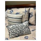Full Size Bedding Set Blue and Cream Seashells Lot 1 of 2