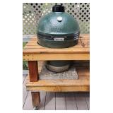 Big Green Egg 18.25" Grill with Rolling Acacia Wood Table