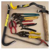 Eleven Piece LOT - Channel Lock Pliers, Tin Snip, Needle Nose Plier