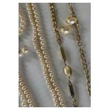 Large Lot of Costume Jewelry Pearls, Gold and Black Enamel, Gold Jewelry