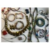 Beaded and Metal Costume Jewelry Lot