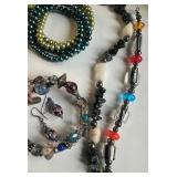 Beaded and Metal Costume Jewelry Lot