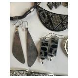 Large Lot of Silvertone, Black and Gray Jewelry