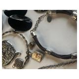 Large Lot of Silvertone, Black and Gray Jewelry