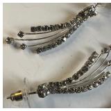 Vintage Givenchy Silver Rhinestone Drop Necklace and Earring Set and Whiting Davis Mesh Choker Lot