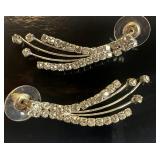 Vintage Givenchy Silver Rhinestone Drop Necklace and Earring Set and Whiting Davis Mesh Choker Lot