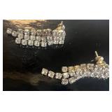 Vintage Givenchy Silver Rhinestone Drop Necklace and Earring Set and Whiting Davis Mesh Choker Lot