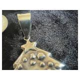 Sterling Silver Chain made in Italy, Sterling Slides (4) and Sterling Earrings Marked 925