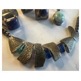 Sterling 925 Ring, Earrings and Slide and Silver and Seaglass Fish Necklace