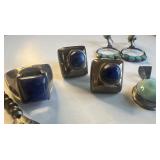 Sterling 925 Ring, Earrings and Slide and Silver and Seaglass Fish Necklace