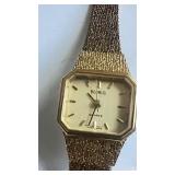 Vintage Jewelry Lot Aurora Borealis Brooch, Benrus Ladies Watch Made in Italy 925 Chain