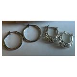 Sterling Silver and Onyx Stone Earrings, Ring, Slide and Charm