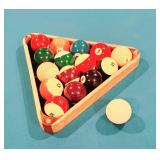 Olhausen Ornate Pool Table with Pool Cue, Billiard Balls and Rack