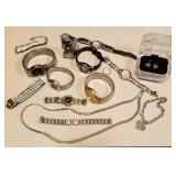 Sterling Silver Ring with LOT of Watches