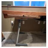 Adjustable Height Wooden Desk and Side Table