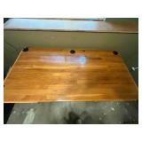 Adjustable Height Wooden Desk and Side Table
