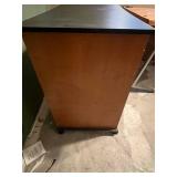 Rolling Office Desk with Storage Shelves