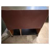 Rolling Office Desk with Storage Shelves