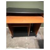Rolling Office Desk with Storage Shelves
