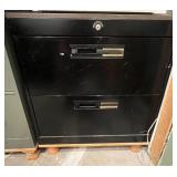 2-Drawer Metal Filing Cabinet with Wood Base