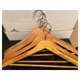 Lot of Assorted Plastic and Wooden Hangers