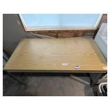 Sturdy Wooden Work Table with Metal Frame - 30" x 60" x 30"