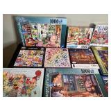 Lot of Assorted Jigsaw Puzzles - 500 to 1000 Pieces