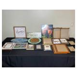 Assorted Picture Frames and Home Decor Wall Art Lot